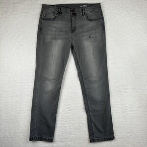 Mugsy Jeans Mens 36x30 Gray Beans Classic Fit Stretch FLX3NMG Distressed